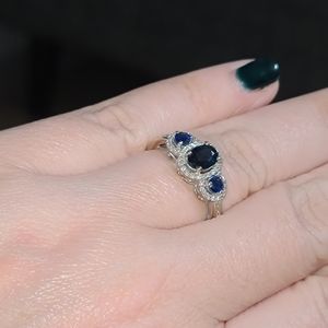 Sapphire ring and earrings